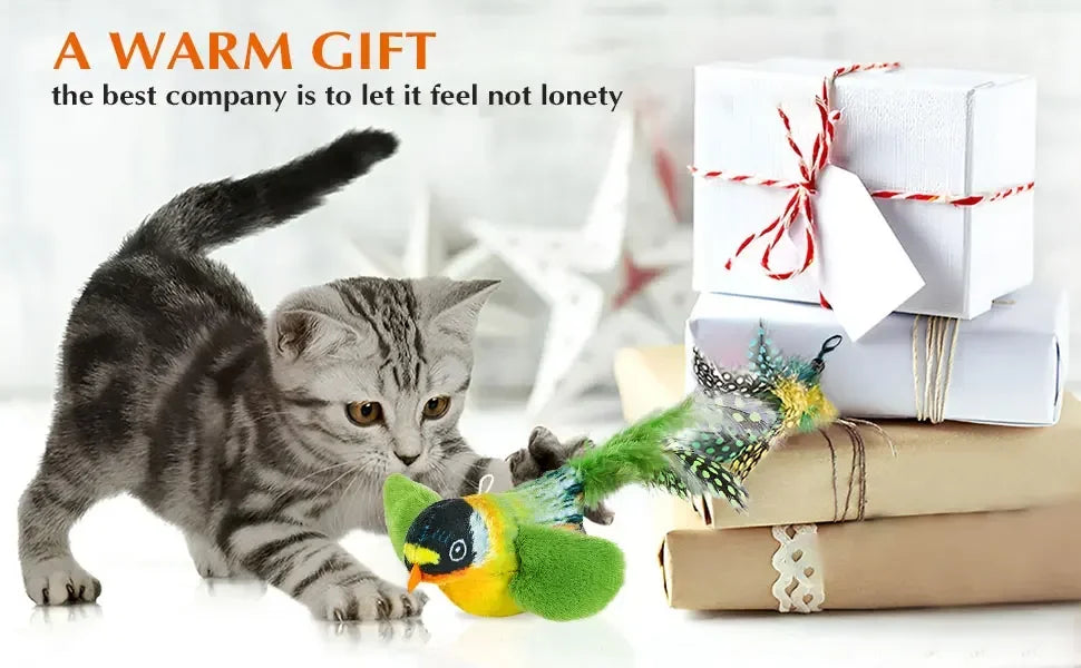 Chirping Bird Cat Toy for Interactive Play