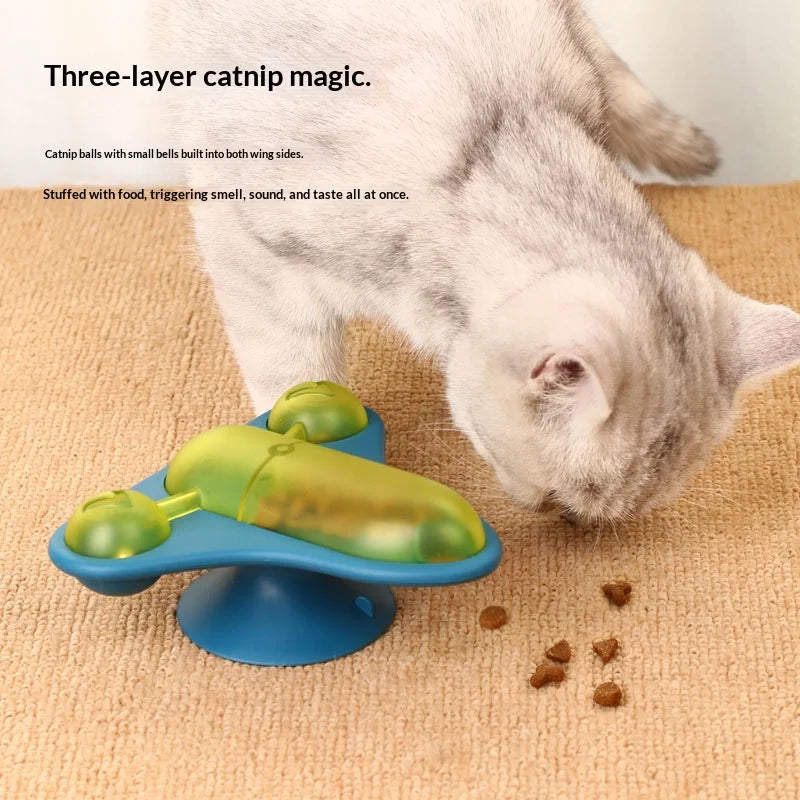 Petzrella Windmühlen-Futterspender & Teaser-Spielzeug für Katzen
