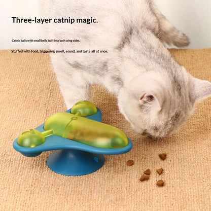 Petzrella Windmühlen-Futterspender & Teaser-Spielzeug für Katzen