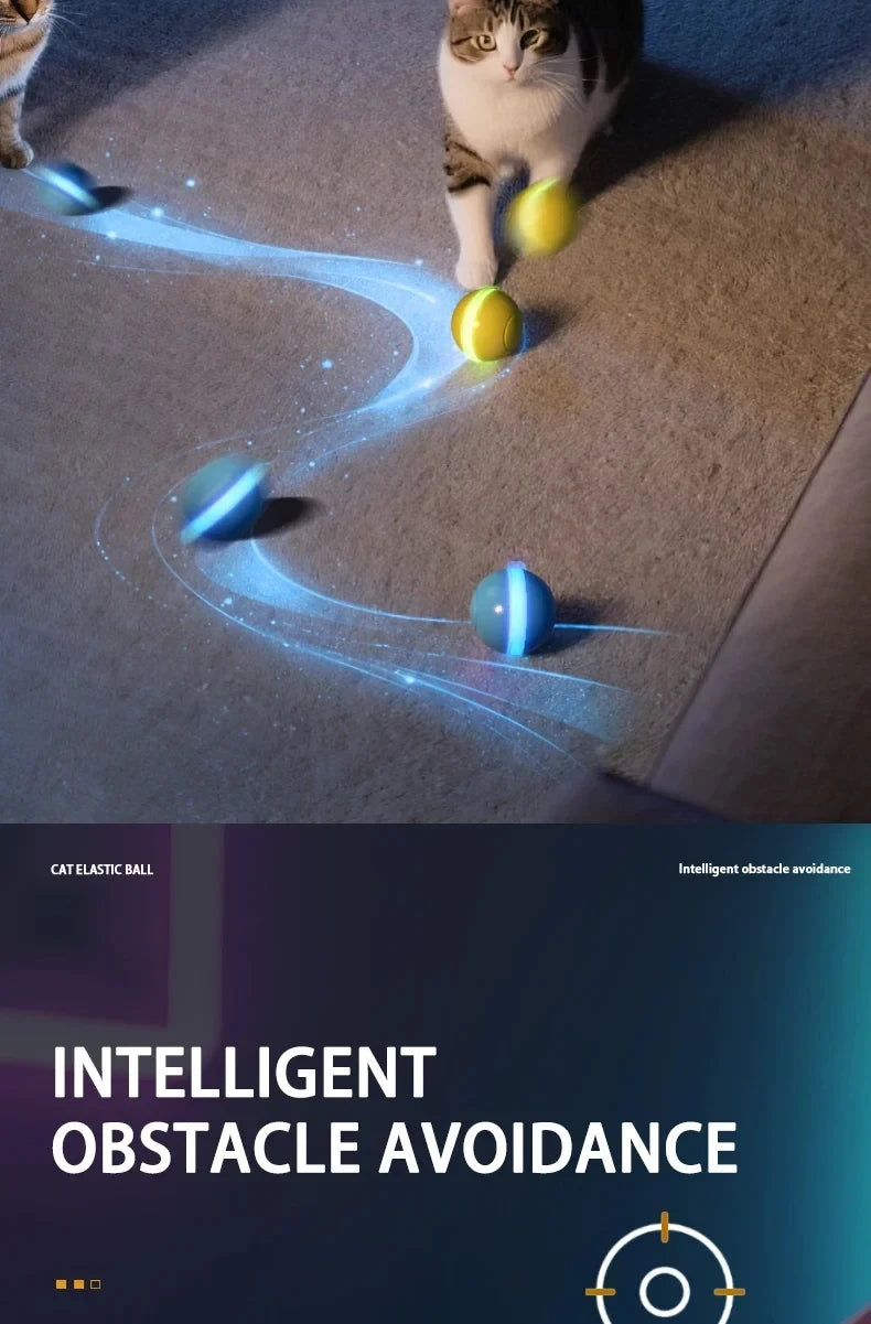 Intelligent Rechargeable Cat Toy Ball with Dual Play Modes