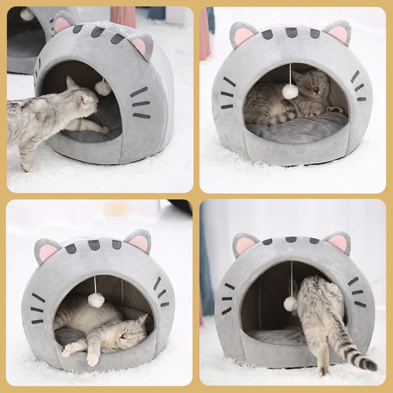 Petzrella Cat Face Plush Cave Bed – Detail 2