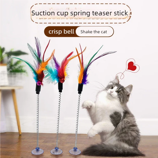 Suction Cup Feather Spring Cat Teaser