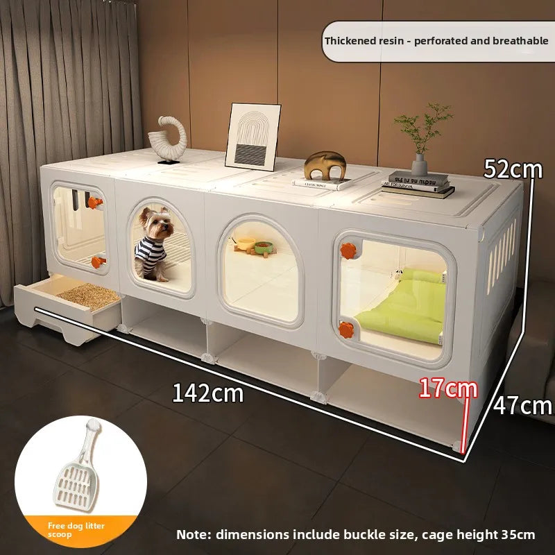 Pet Villa Cage with Toilet & Storage