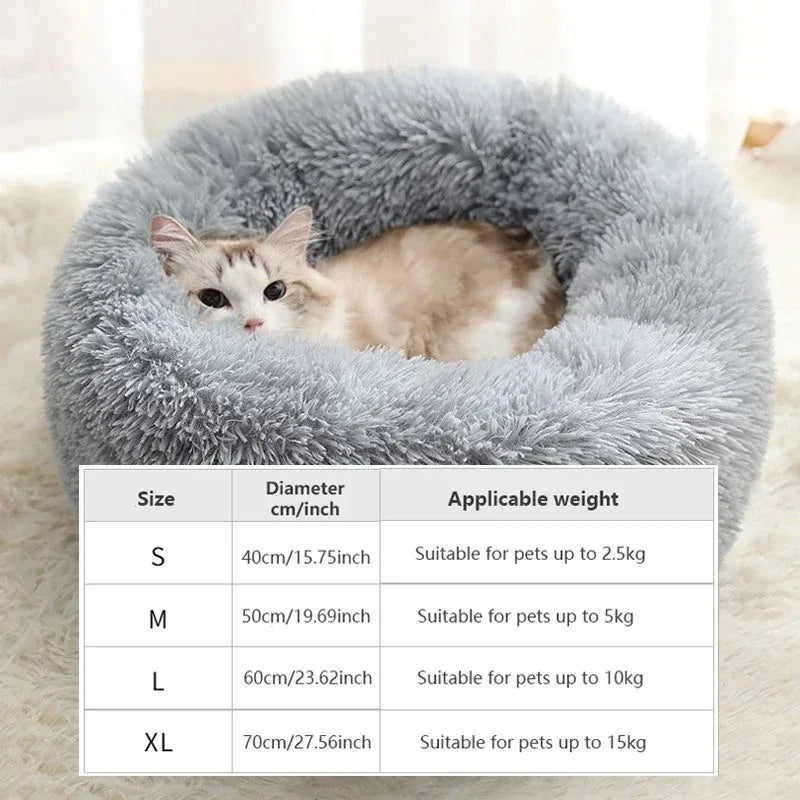 Plush Calming Cat Bed for Comfortable Sleep