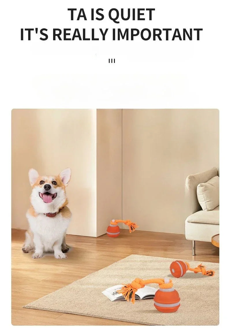 Interactive Rechargeable Dog Toy Ball with Swinging Rope