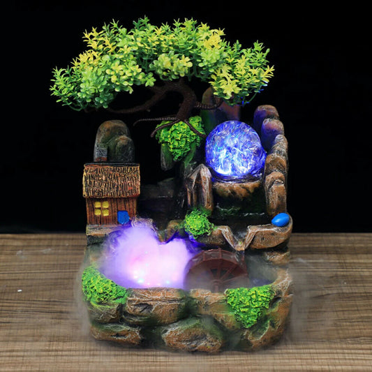 Petzrella Rock Waterfall Cat Fountain with RGB LED & Mist