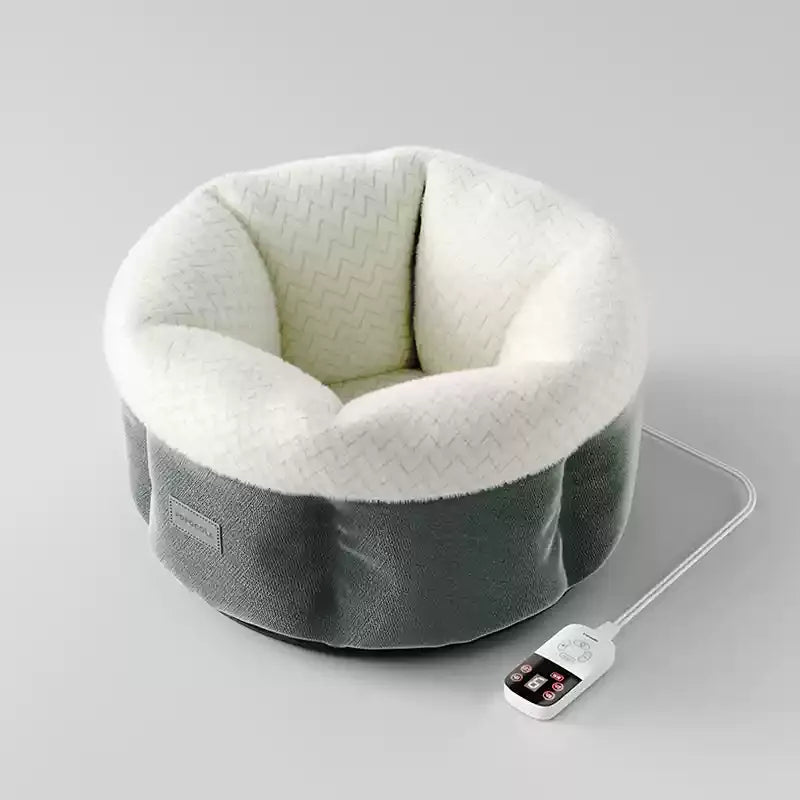 Smart Heated Plush Cat Bed