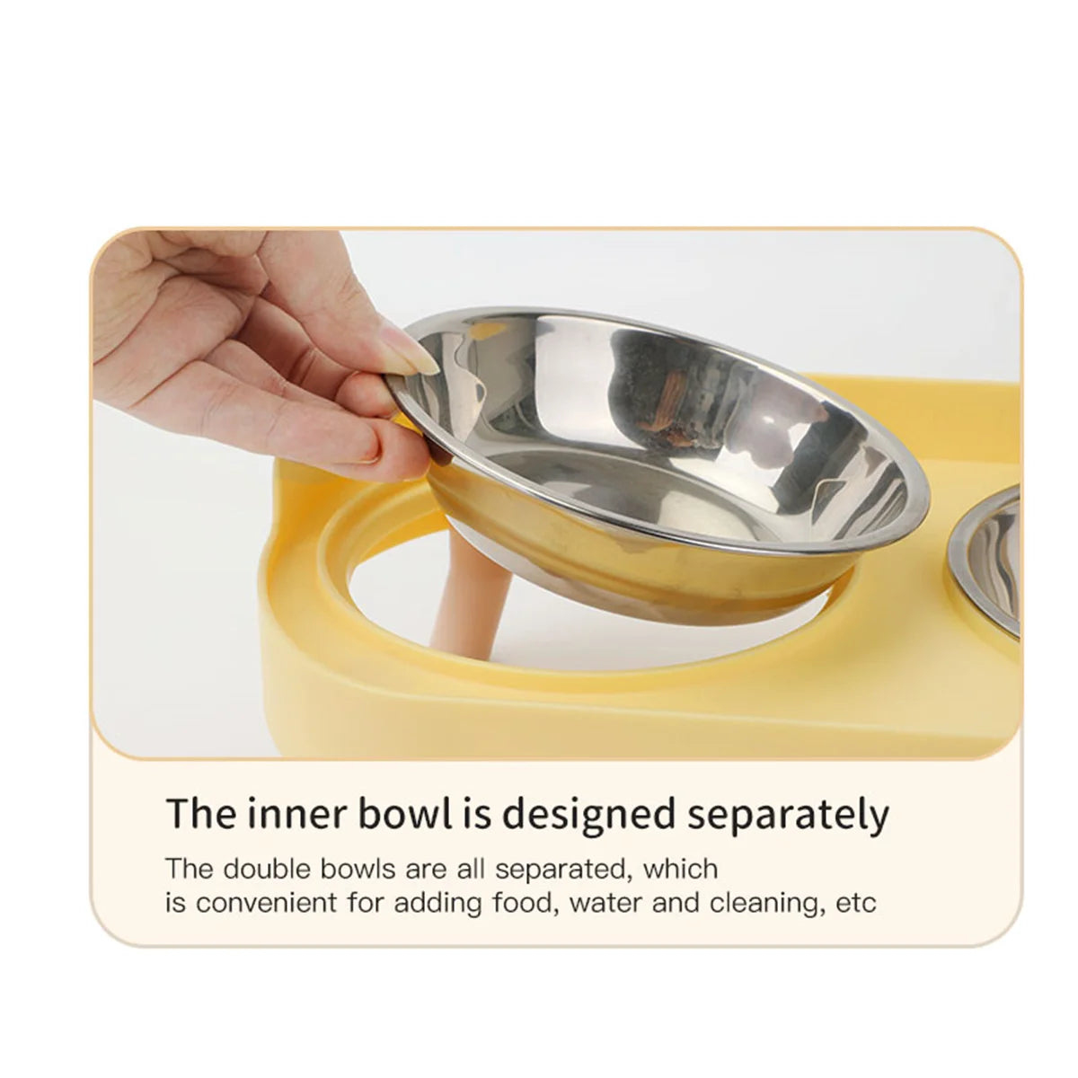 Elevated Double Food & Water Bowl for Cats & Dogs