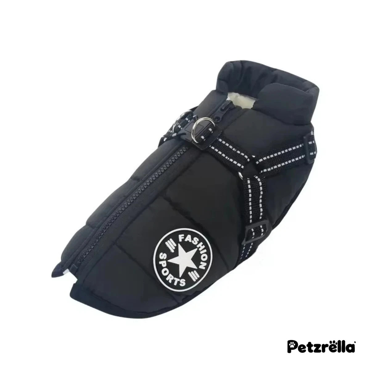 Petzrella Winter Dog Jacket with Built-In Harness – Waterproof