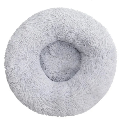 Petzrella Round Plush Pet Bed – Cozy Donut Cushion for Cats & Dogs