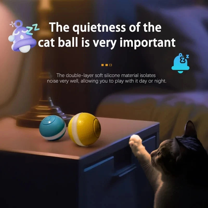 Intelligent Rechargeable Cat Toy Ball with Dual Play Modes