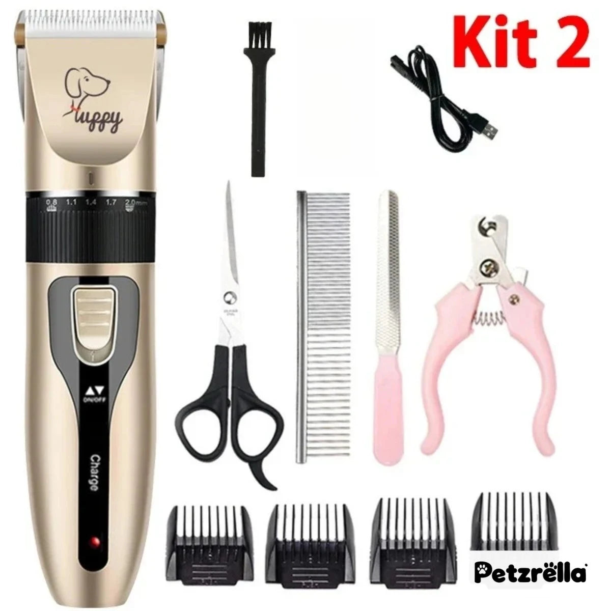 Petzrella Quiet Dog Clipper Kit – Rechargeable Grooming Set