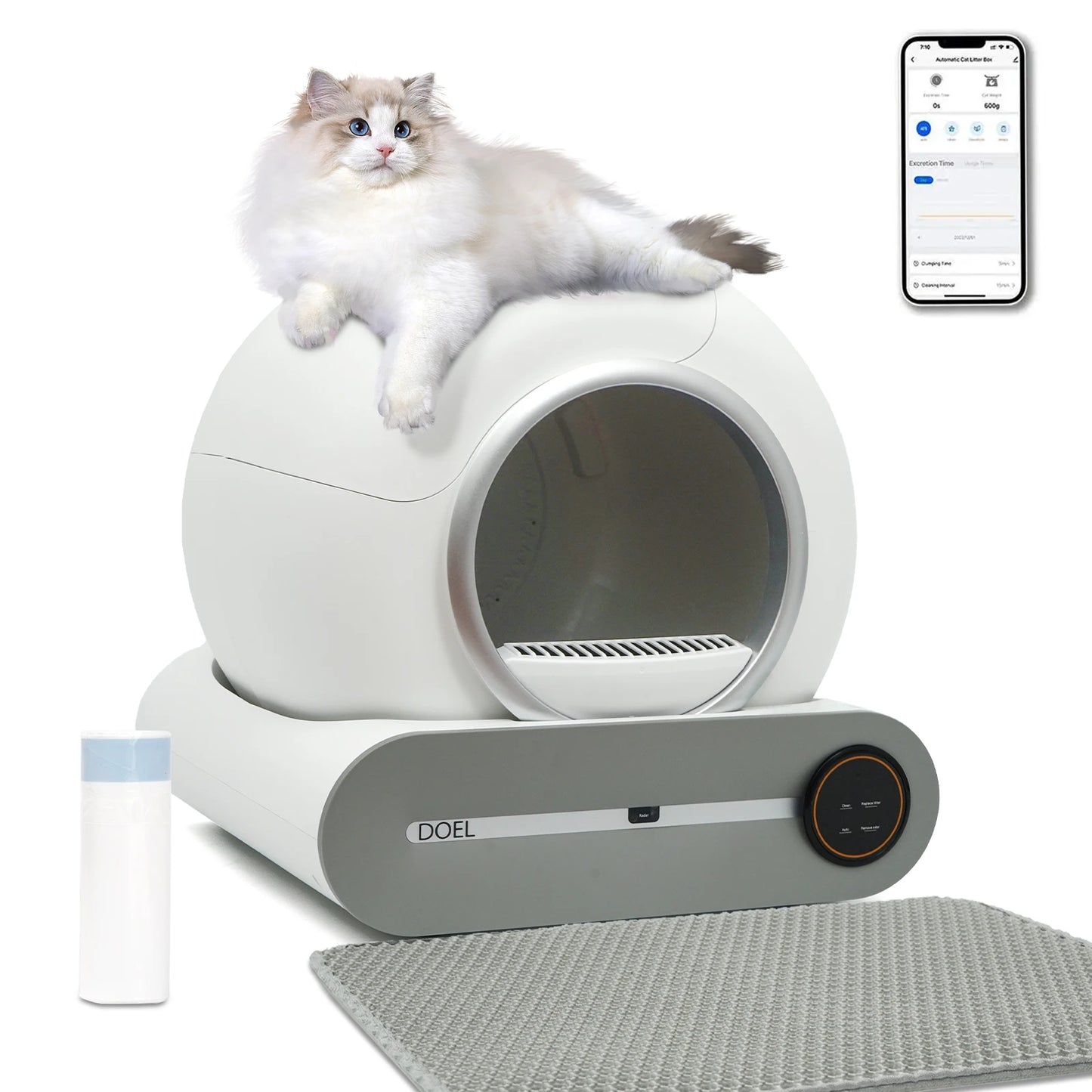 Petzrella 65L Smart Self-Cleaning Cat Litter Box with App Control & WiFi