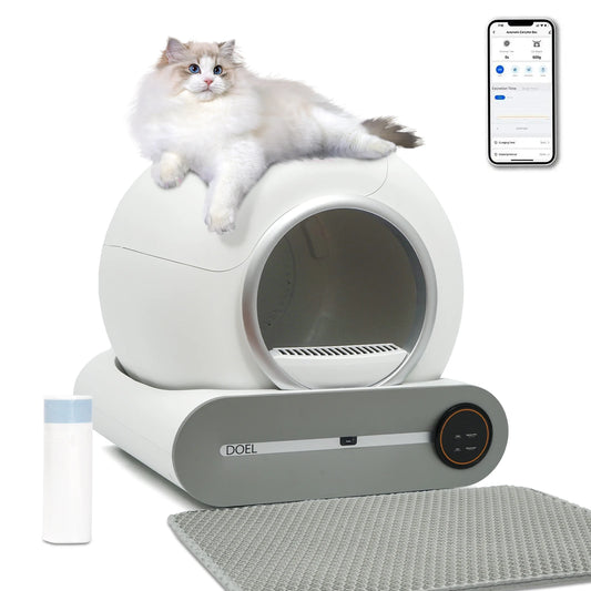 Petzrella 65L Smart Self-Cleaning Cat Litter Box with App Control & WiFi