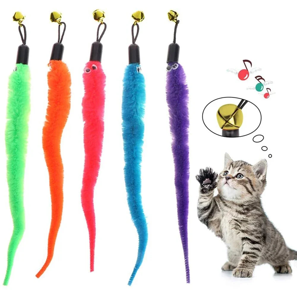 Plush Worm Replacement Heads for Cat Toys