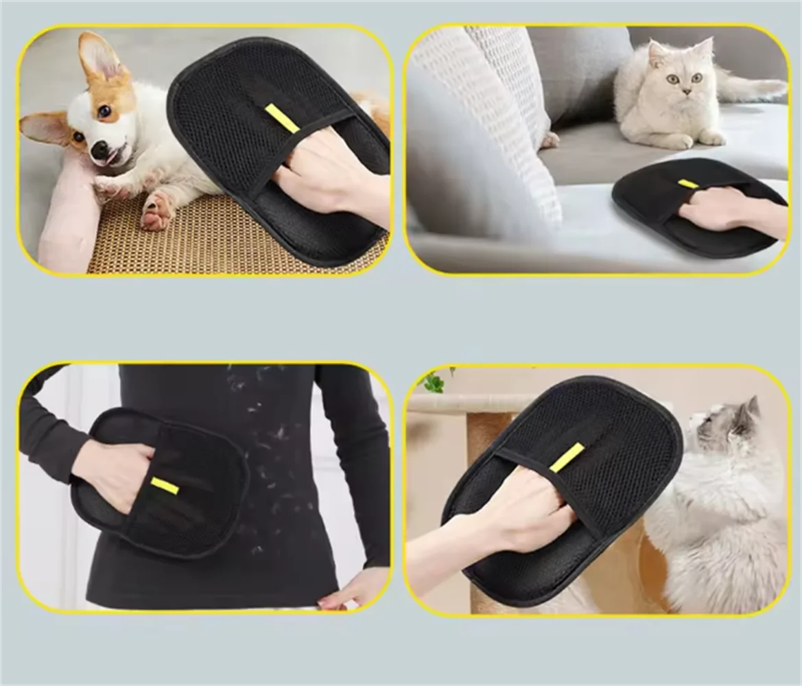 Double-Sided Pet Grooming Gloves