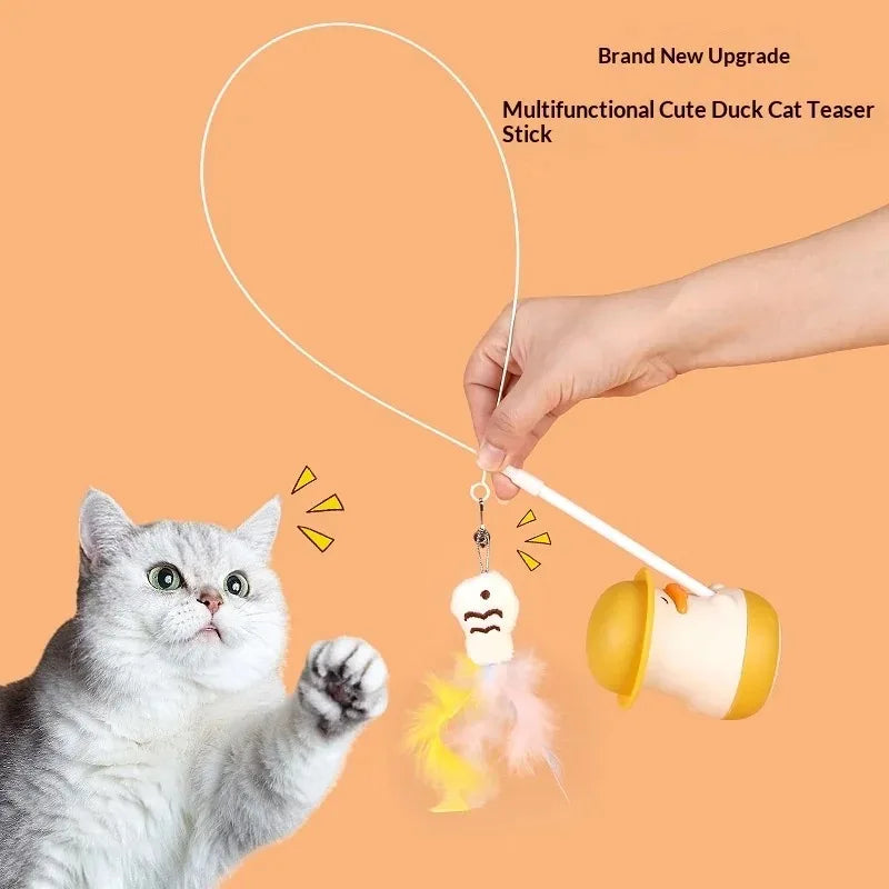 Cute Duckling Cat Teaser Stick