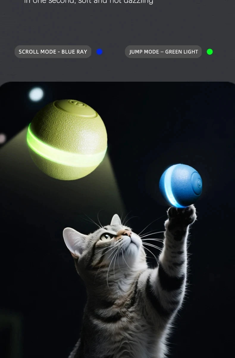 Intelligent Rechargeable Cat Toy Ball with Dual Play Modes