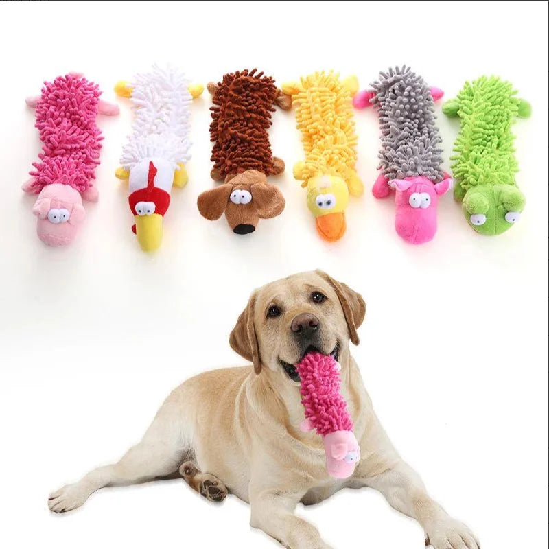 Petzrella Plüsch-Hundespielzeug-Set – Quietschende Stressabbau-Kauspielzeuge für Welpen