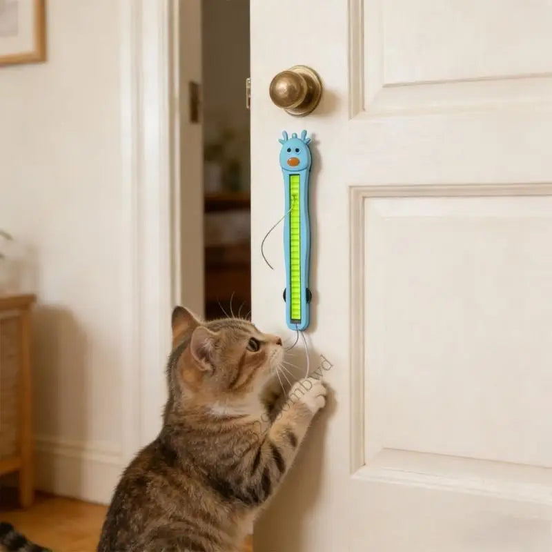 Petzrella Auto Cat Teaser — Self-Rotating Feather Wand Toy for Indoor Cats