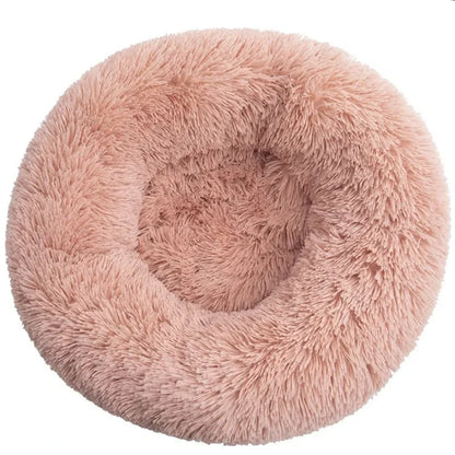 Petzrella Round Plush Pet Bed – Cozy Donut Cushion for Cats & Dogs