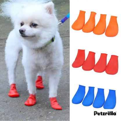 Petzrella Rubber Dog Boots – 4-Pack Against Salt and Mud