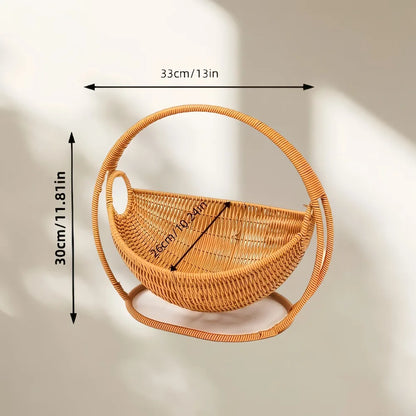Petzrella Luxuriöse gewebte Katzenwiege – Katzenbett im Boho-Stil zum Schaukeln