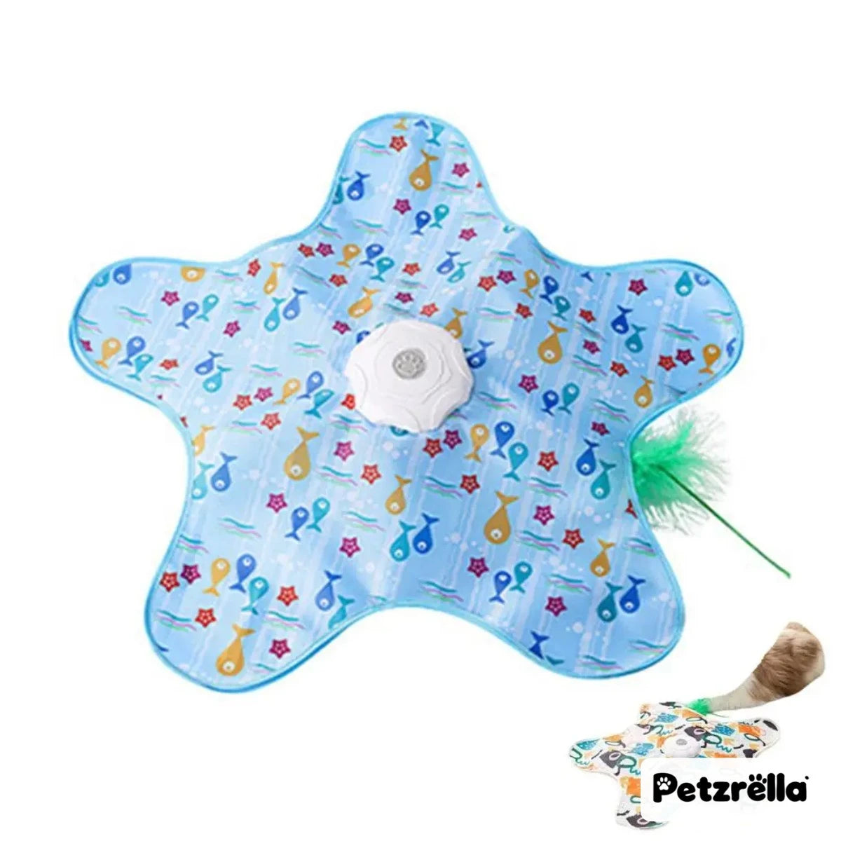 Petzrella Hide-and-Seek Cat Toy – Moving Mouse and Feathers