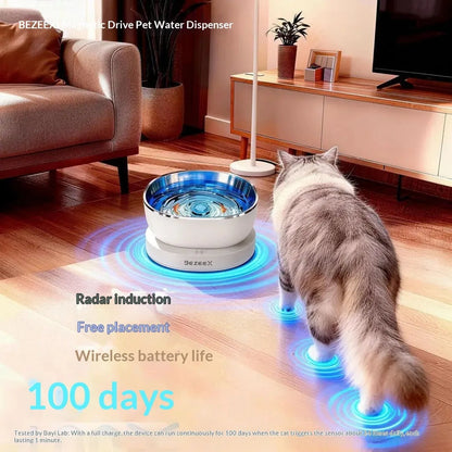 Petzrella Magnetic Cat Water Fountain – Wireless, Filter-Free & Ultra-Quiet