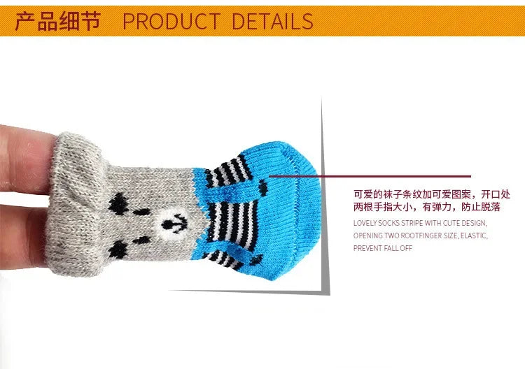 Cartoon Knitted Winter Pet Socks