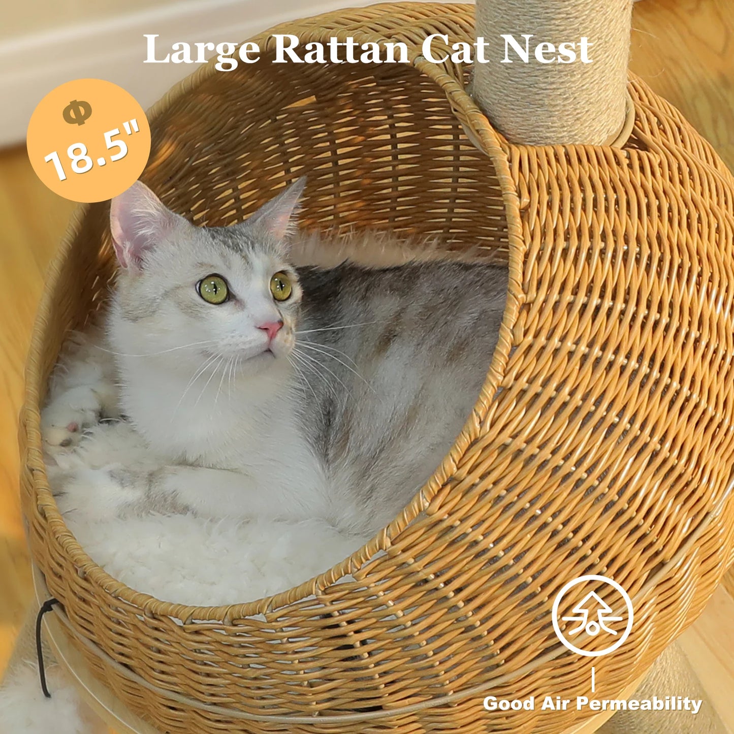 Petzrella Sisal-Dinosaurier mit Plüschkissen Rattan-Nest