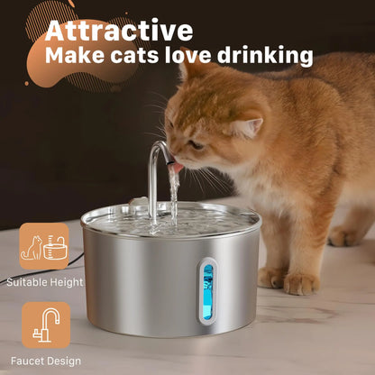 Trinkbrunnen aus Edelstahl für Katzen und Hunde