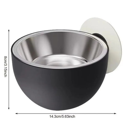 Petzrella Wall-Mounted Pet Bowl – Stainless Steel & Tilted