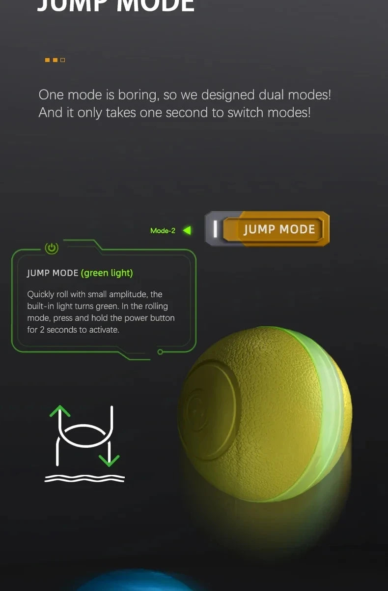 Intelligent Rechargeable Cat Toy Ball with Dual Play Modes