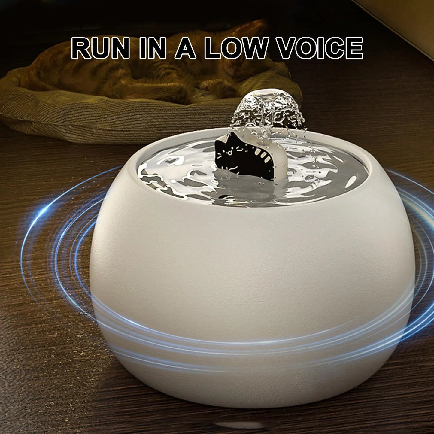Petzrella 1L Ceramic Cat Water Fountain – 3D Design, Sensor & Filter