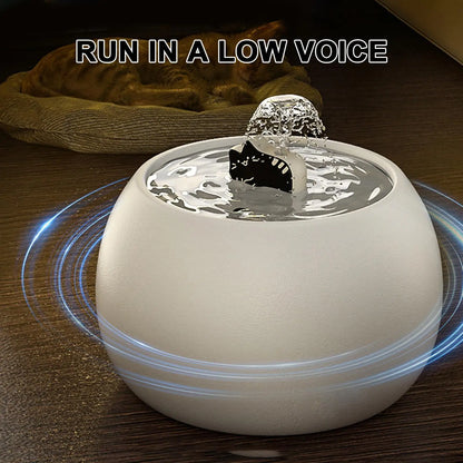Petzrella 1L Ceramic Cat Water Fountain – 3D Design, Sensor & Filter