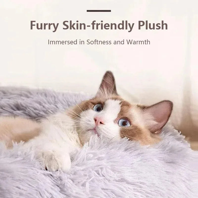 Plush Calming Cat Bed for Comfortable Sleep