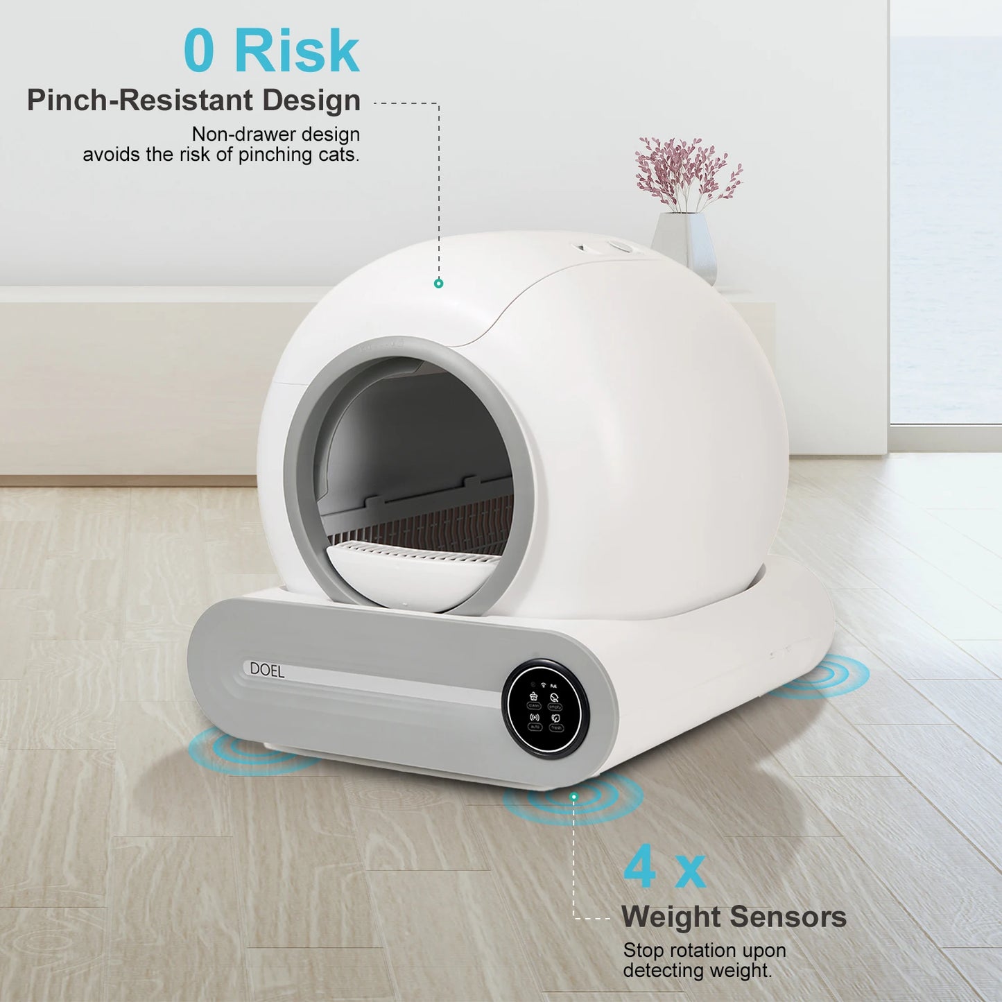 Petzrella 65L Smart Self-Cleaning Cat Litter Box with App Control & WiFi