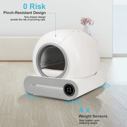 Petzrella 65L Smart Self-Cleaning Cat Litter Box with App Control & WiFi