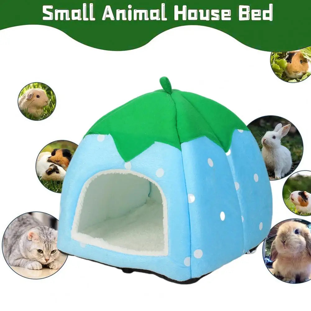 Strawberry-Shaped Cozy Cat Bed House