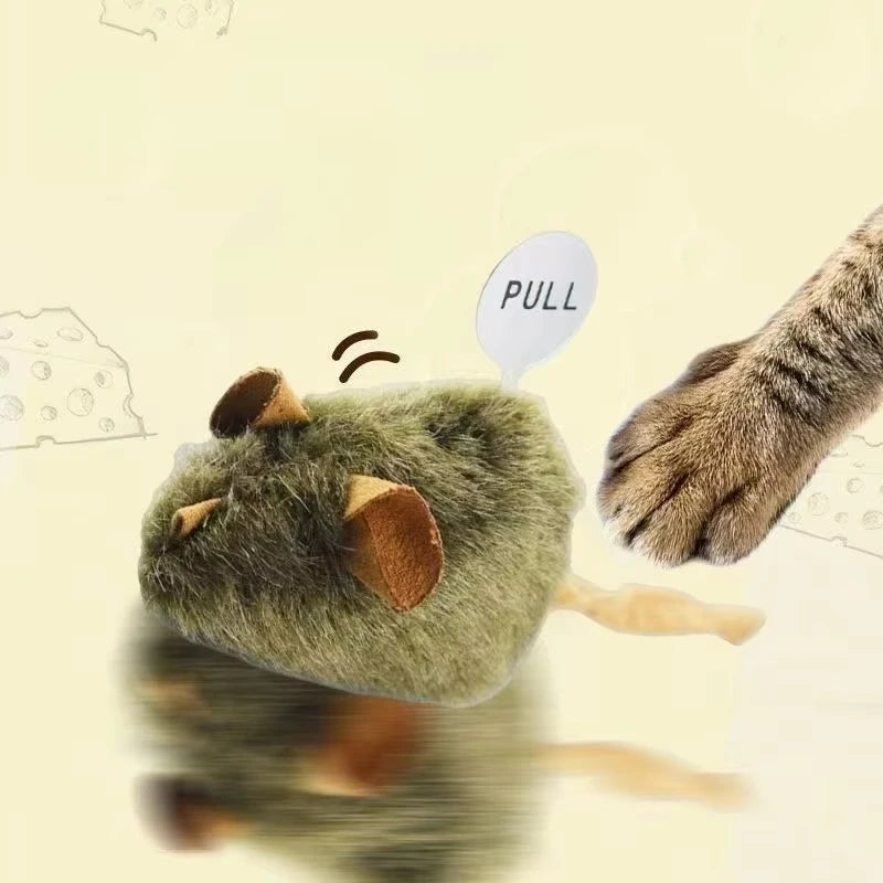 Interactive Plush Mouse Toy for Cats