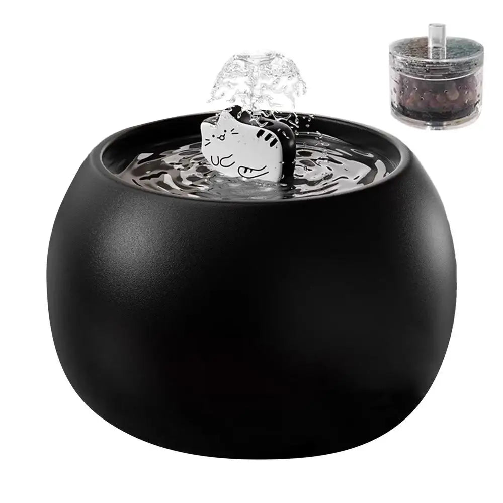 Petzrella 1L Ceramic Cat Water Fountain – 3D Design, Sensor & Filter