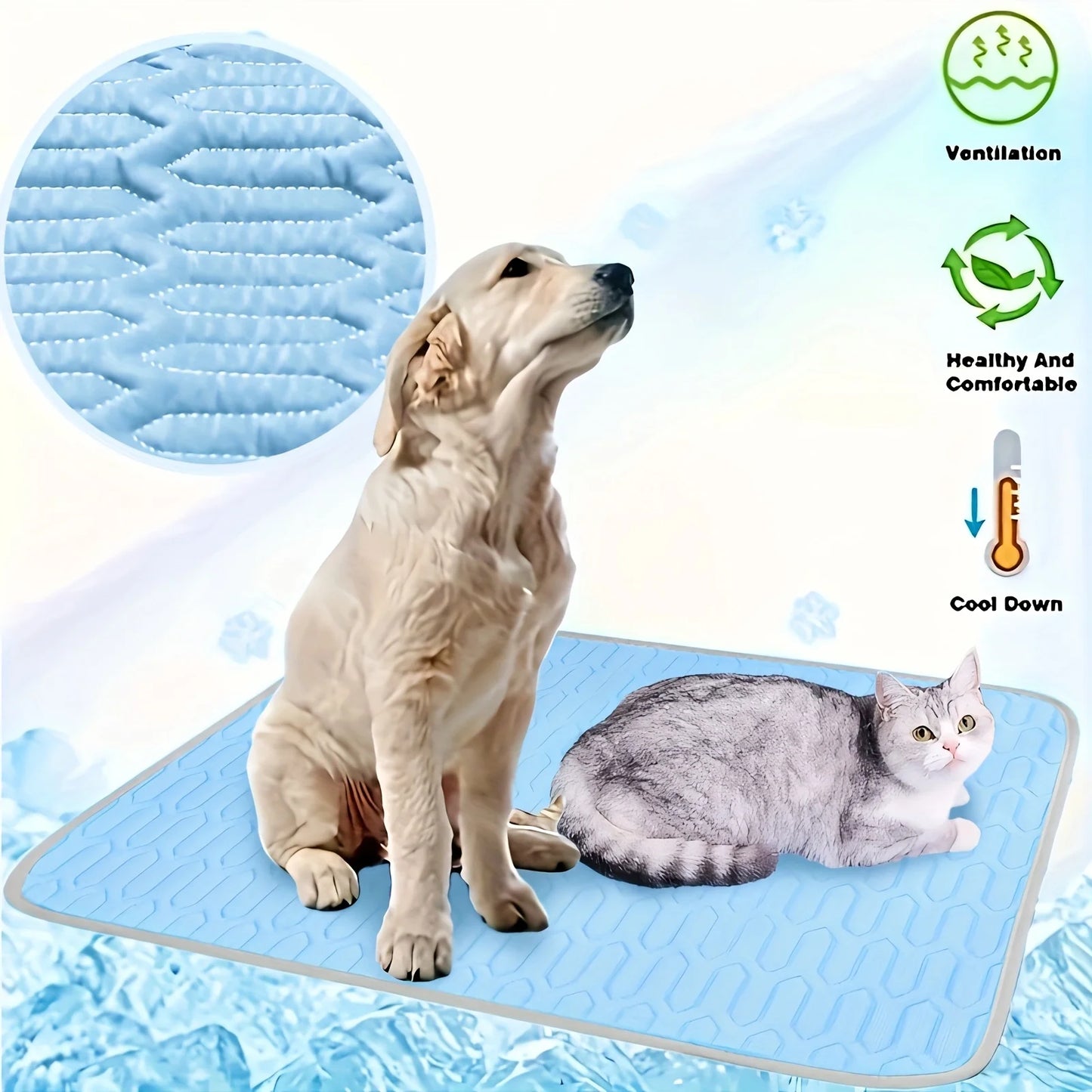 Petzrella Ice-Cool Summer Pet Cooling Mat for Cats & Dogs
