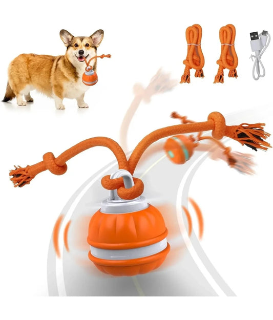 Interactive Rechargeable Dog Toy Ball with Swinging Rope