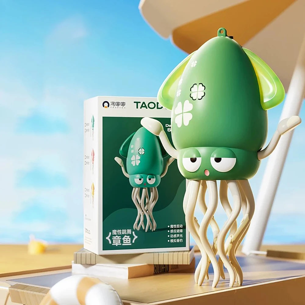 Electric Interactive Octopus Toy with Obstacle Avoidance for Cats