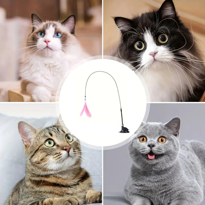 Petzrella Saugnapf Flexibler Zauberstab Teaser für Katzen
