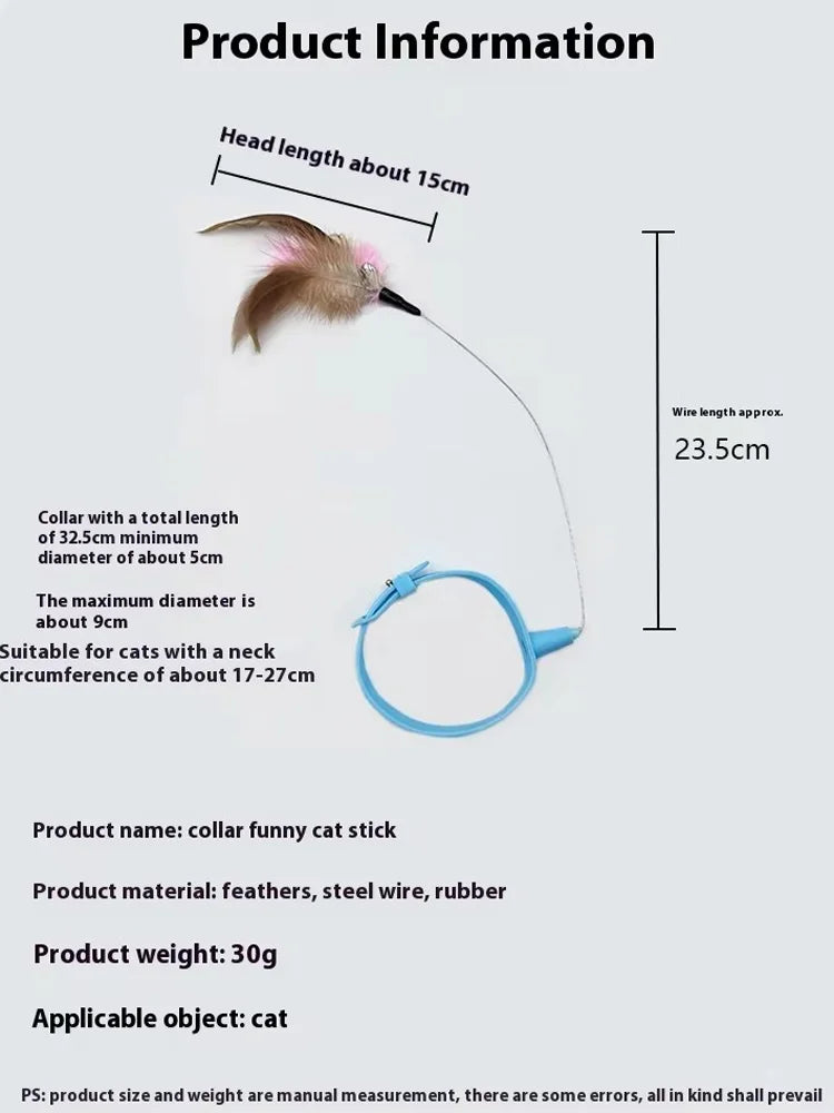 Feather Teasing Collar Cat Toy for Interactive Play
