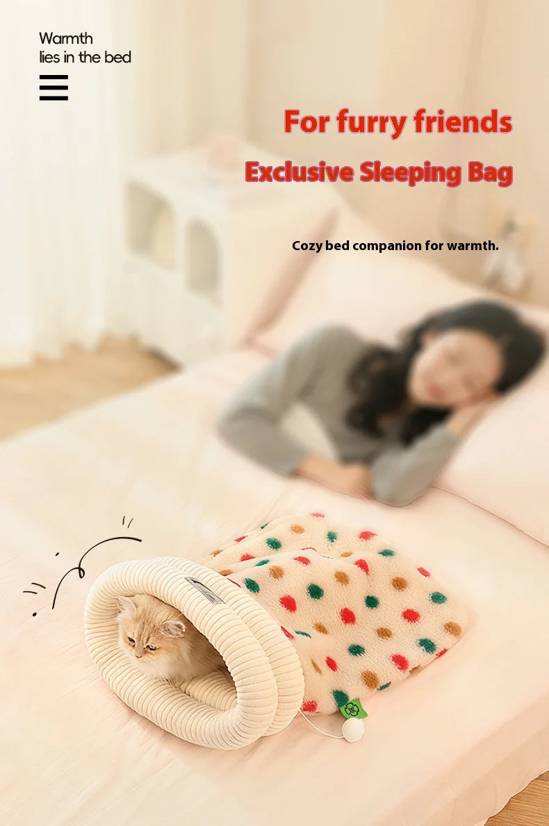 Plush Secure Cat Sleeping Bag