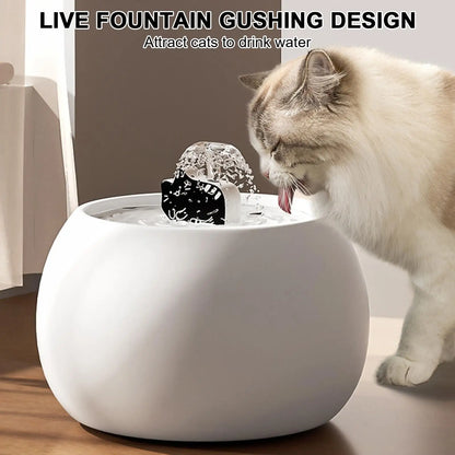 Petzrella 1L Ceramic Cat Water Fountain – 3D Design, Sensor & Filter