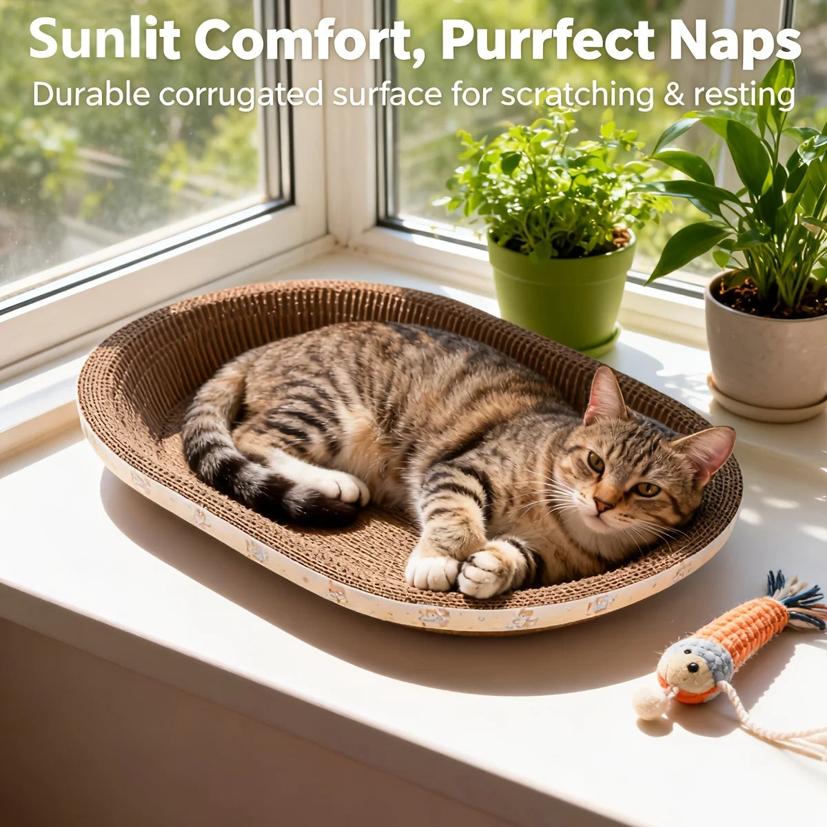 Oval Cardboard Cat Scratcher Pad